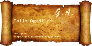 Galle Agmánd névjegykártya